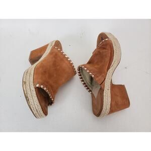(Ju) Y2K Klik Women's Shoes Suede Mule Heel Size 37 Boho Fairy Camel Brown Spain